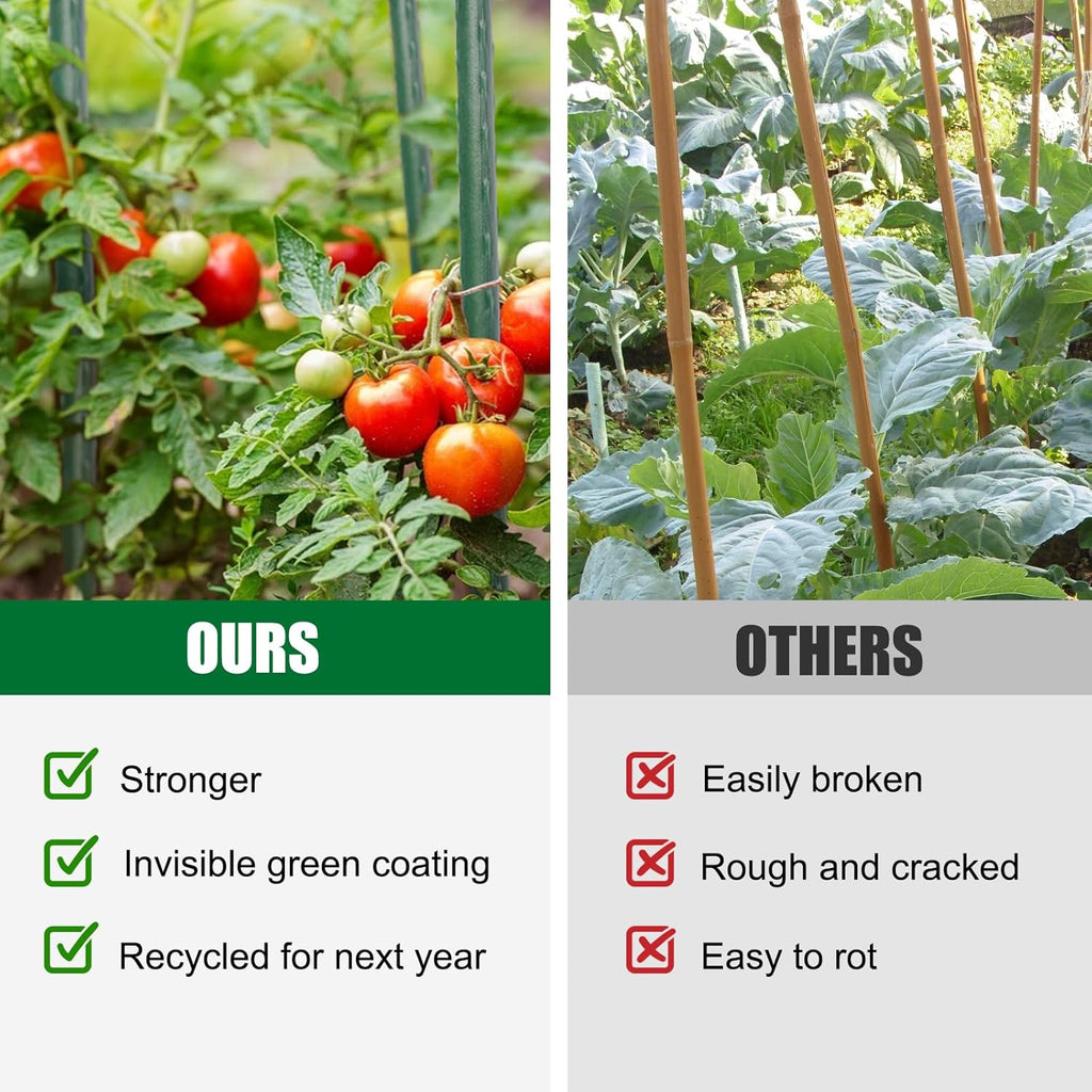 Garden Stakes 48 Inches Steel Plant Stakes Tomato Stakes 4ft Pack of 25
