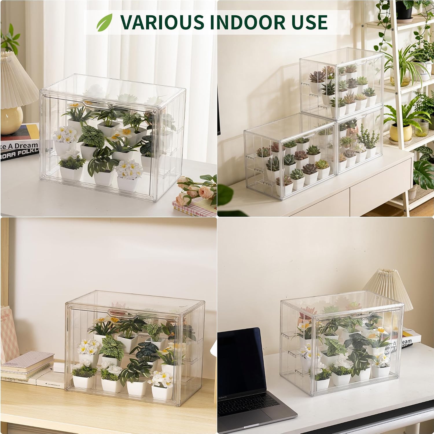 Mini Greenhouse Indoor with Magnetic Door, M-4tier-1pcs | Retains Warmth & Moisture, Durable Construction, Magnetic
