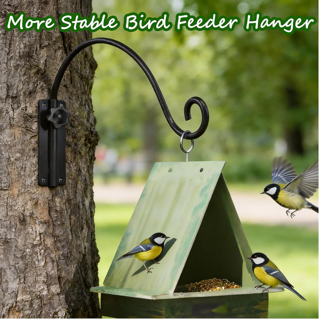 16 Inch Swivel Plant Hangers Bracket, 2 Pack Bird Feeder Hangers | Heavy Duty Swinging Plant Hanger, Solid Iron Wall