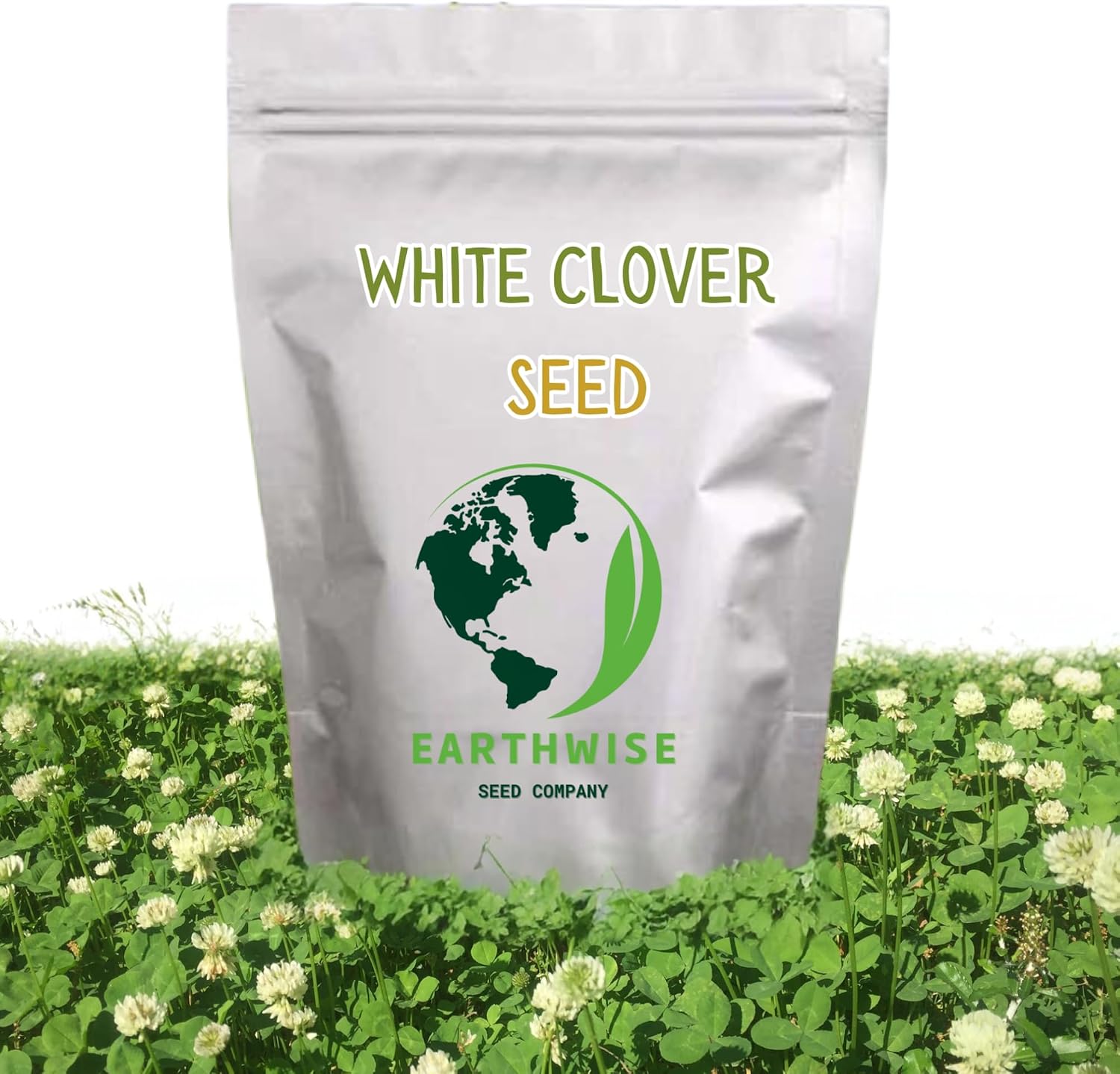 Earthwise White Dutch Clover Alternative Lawn Seed - 5 lb, 10,000 sq ft | Non-GMO Seed, No Pesticides, Nitrogen Fixing