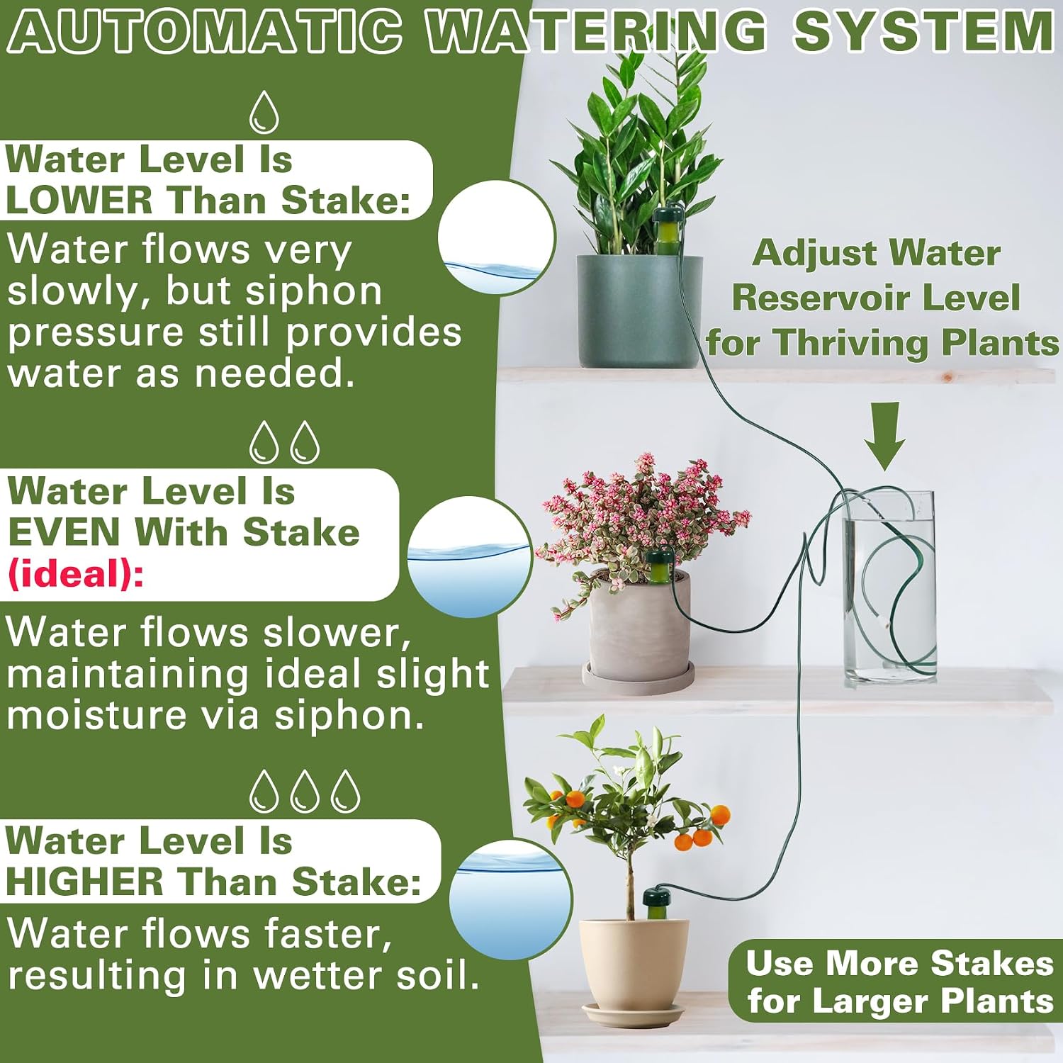 BYDOLL Plant Self-Watering Stakes Automatic Plant Dripper Watering Spikes for Indoor Outdoor Bonsai,Houseplant Insert