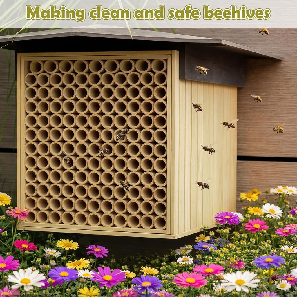 100 Pcs 5.9" Mason Bees Bamboo Tubes Natural Nest Mason Bees House 0.27"-0.4" Inner Diameter for Bee Hotels Solitary
