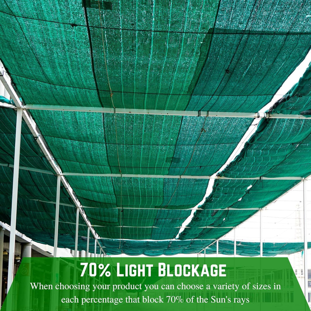 Farm Plastic Supply - Green Shade Cloth - 70% - Mesh Fabric for Fence Privacy Screen, Garden Shade, Mesh Fence
