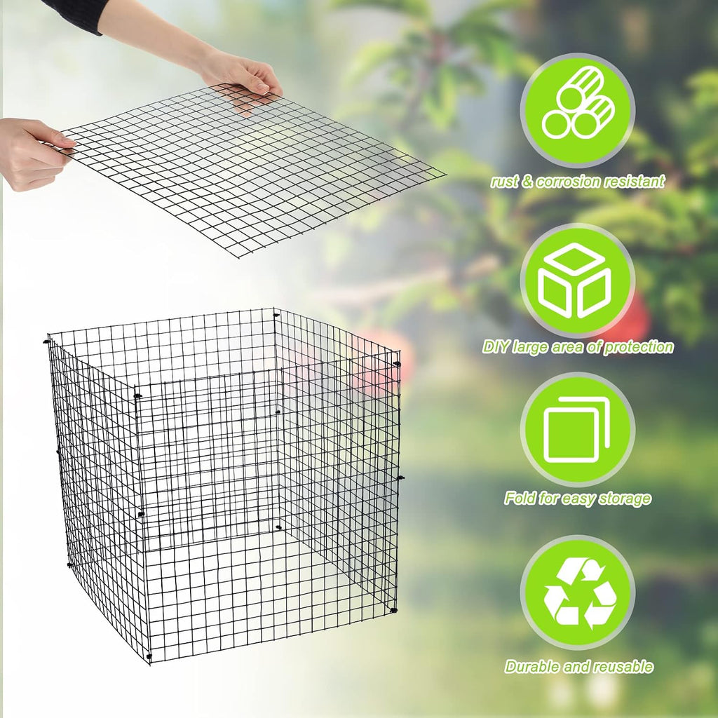 Zubebe 8 Pack Small Wire Plant Protectors Square Plant Protectors from Animals Mesh Cage Chicken Wire Cloche for Shrubs