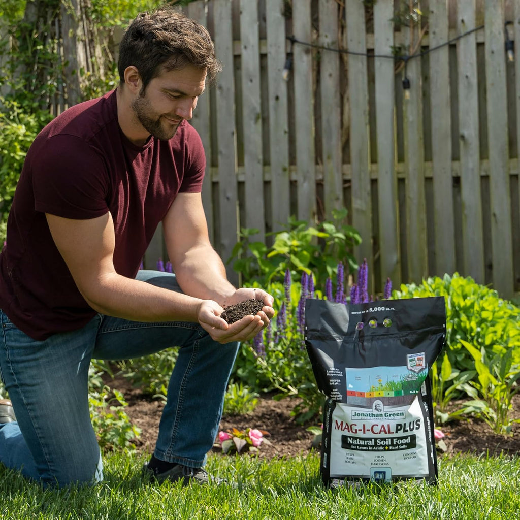 Jonathan Green (11354) Mag-I-Cal Plus Soil Food for Lawns in Acidic & Hard Soils - Soil Amendment for Grass (5,000 Sq.