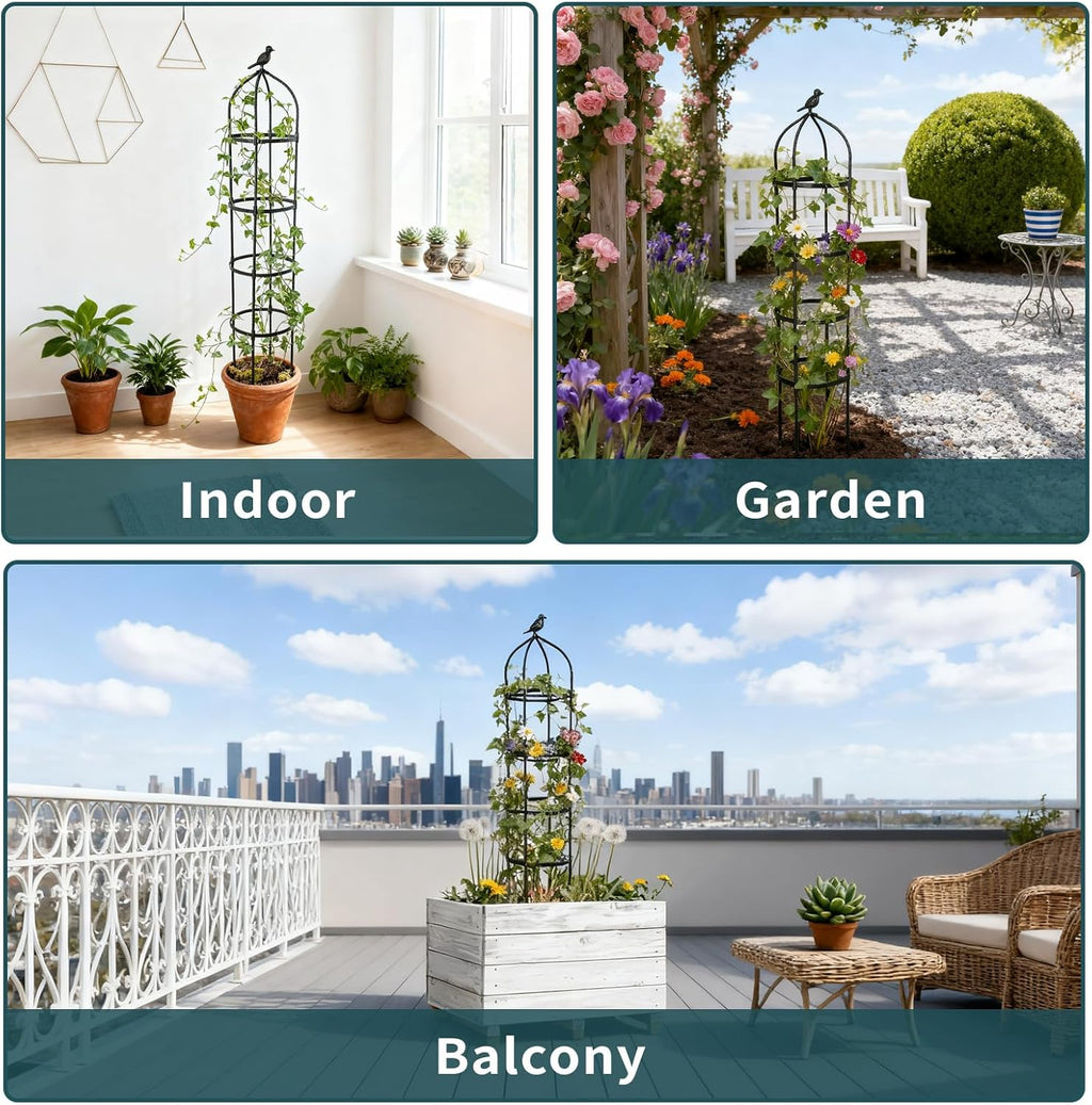 2 Pack Garden Obelisk Trellis for Climbing Plants Outdoor, Plant Trellis Garden Tower Trellis for Potted Plant
