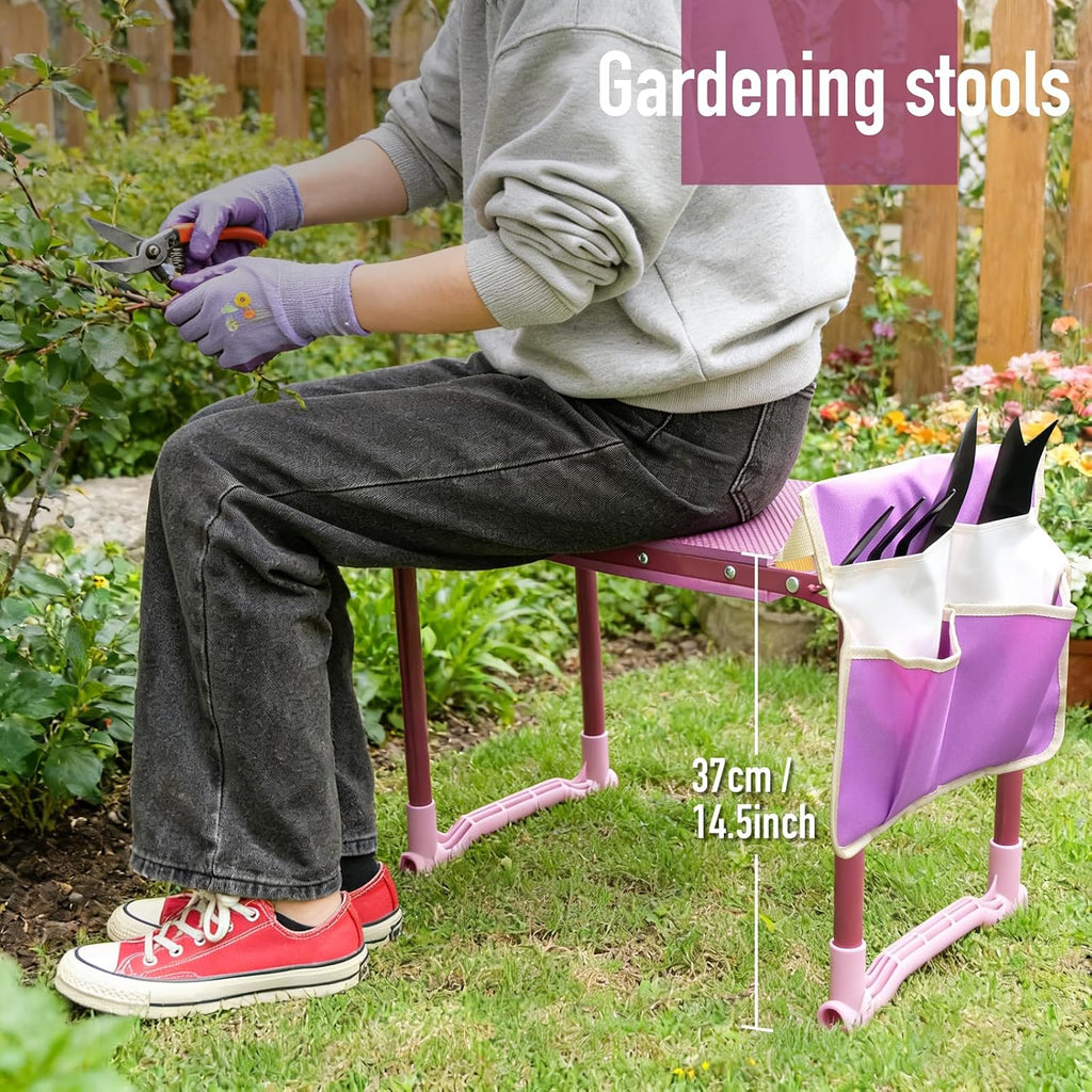 Folding Garden Stool and Kneeler, Heavy Duty Garden Kneeler and Seat, Kneeling Device for Gardening, Gardeners and