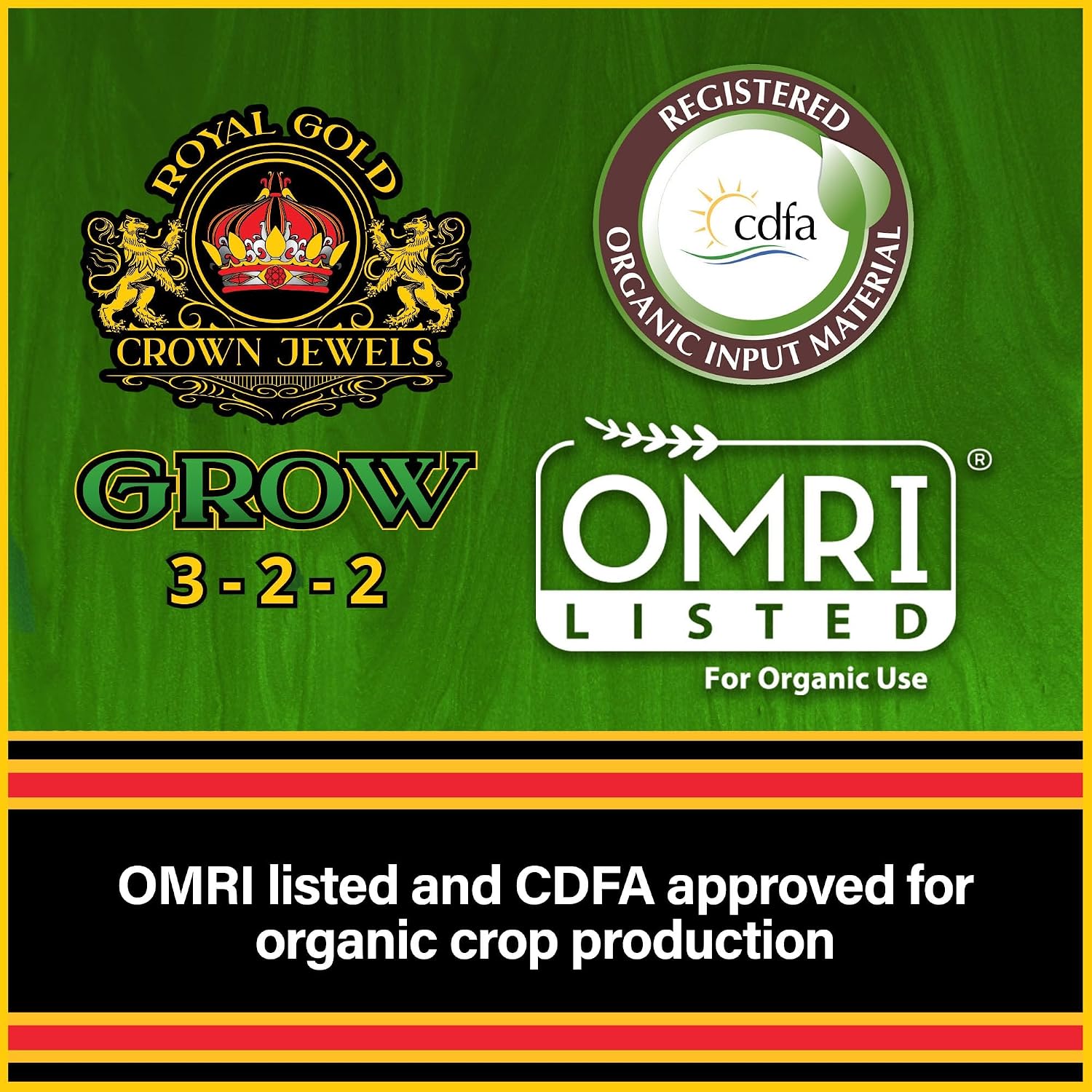 Royal Gold Crown Jewels Organic Grow 3-2-2 Dry Soluble Fertilizer, 5 lbs - Best for Improving Soil Before Planting