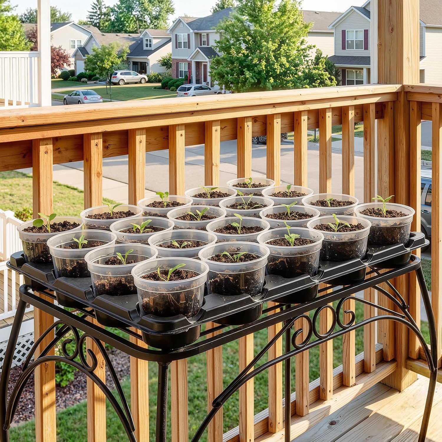 2 Pack 20 Cell Seed Starting Trays with 40 Clear 3 Inch Plant Pots | Reusable thick wall trays with raised bases