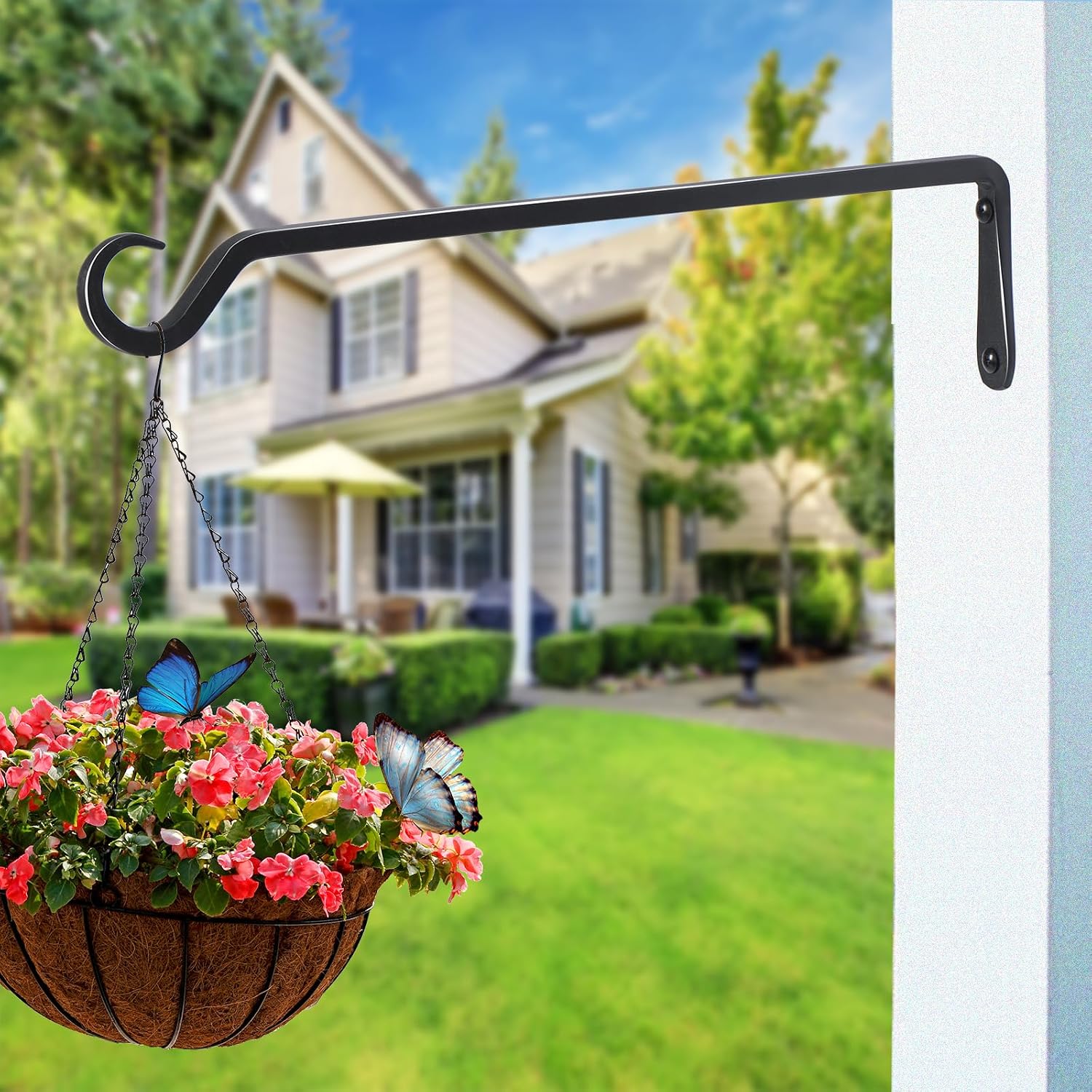 16 inch Plant Hanger, Sturdy Hanging Plant Bracket Outdoor, Hanging Plant Wall Hook Heavy Duty, for Hanging Bird