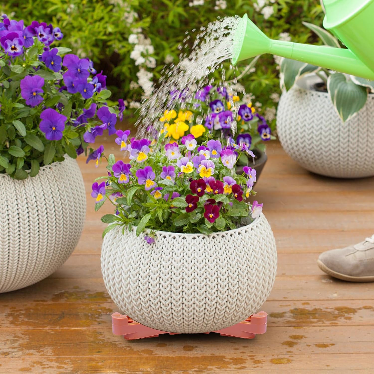 24PCS Flower Pot Risers Toes，Invisible Plant Pot Feet for Outdoor Planters，Indoor Secure Compressive Environmental