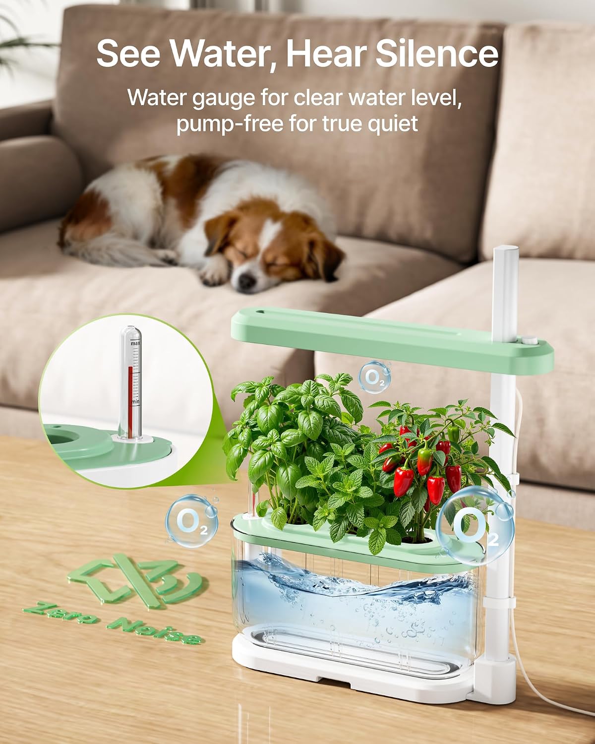 Hydroponics Growing System Kit with 3 Pods for Beginners | Full Spectrum Dimmable LED Grow Light, Adjustable Height
