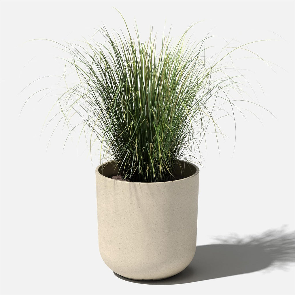 Veradek Mason Series Lima Planter - Large Round Outdoor Planter | Made From a Durable Plastic-Stone Composite With