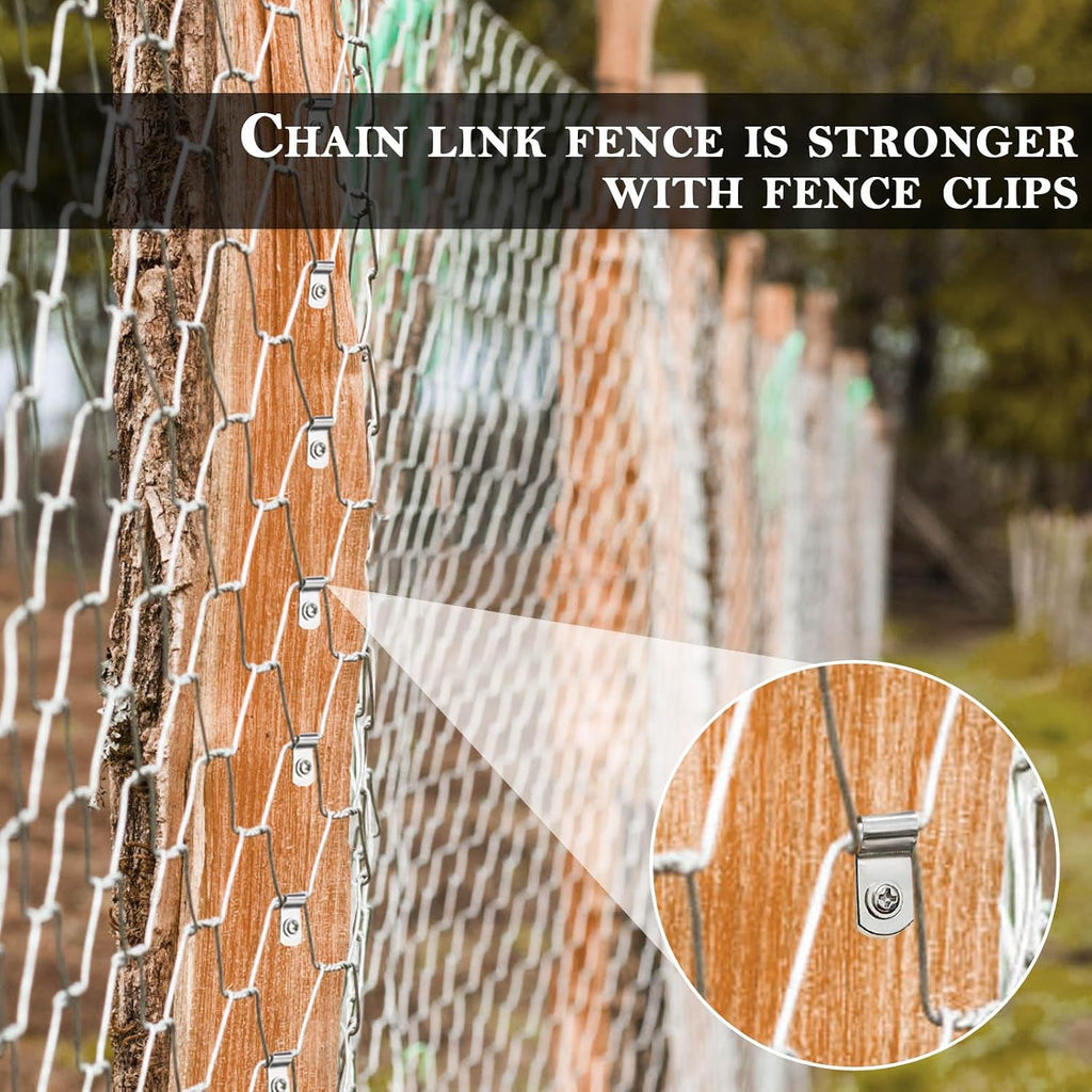 BESTEEL Upgraded 200 Pcs T304 Stainless Steel Wire Clips Cord Clamp Agricultural Fencing Fence Wire Clamps for 4, 6, 8