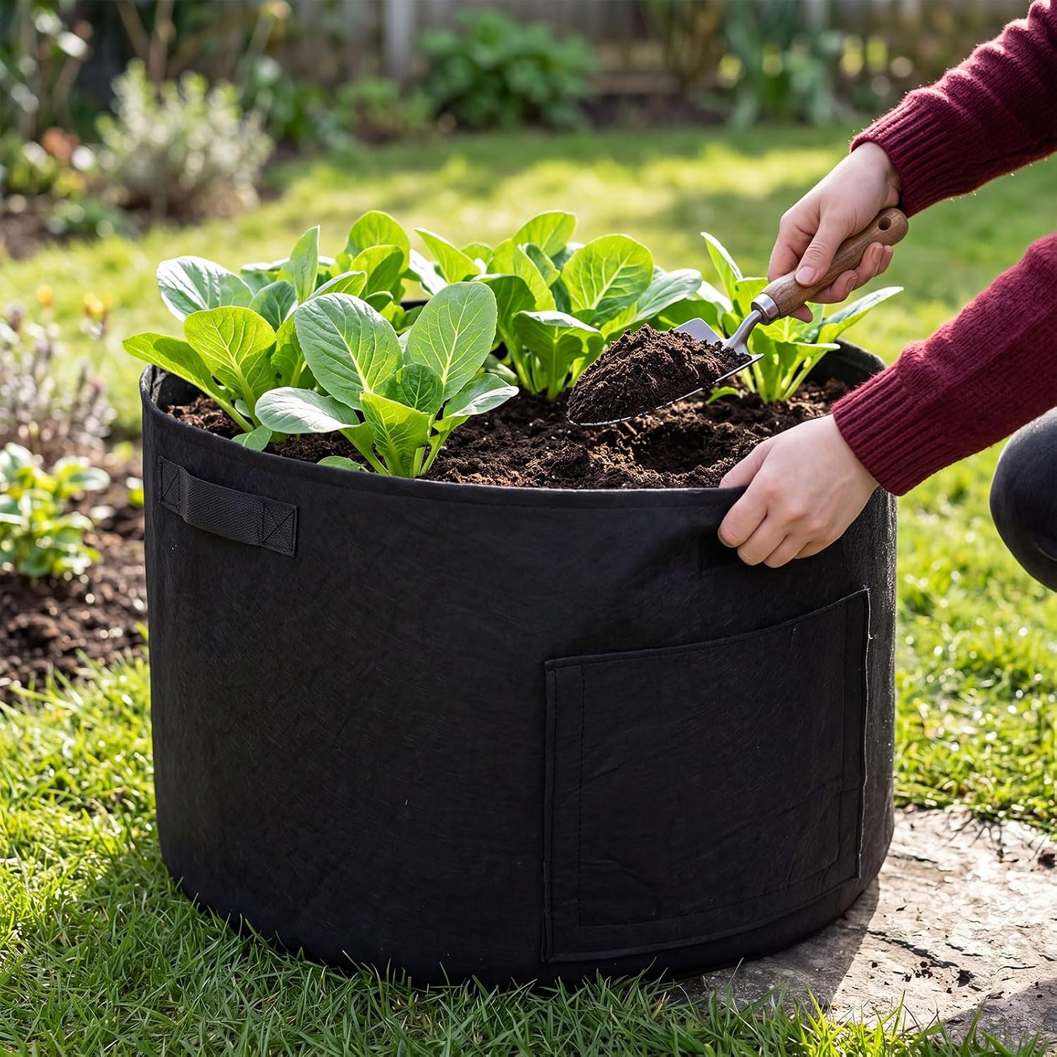 6 Pcs 30 Gallon Potato Grow Bags with 2 View Windows Heavy Duty Pots Growing Containers with Sturdy Handles, Potato