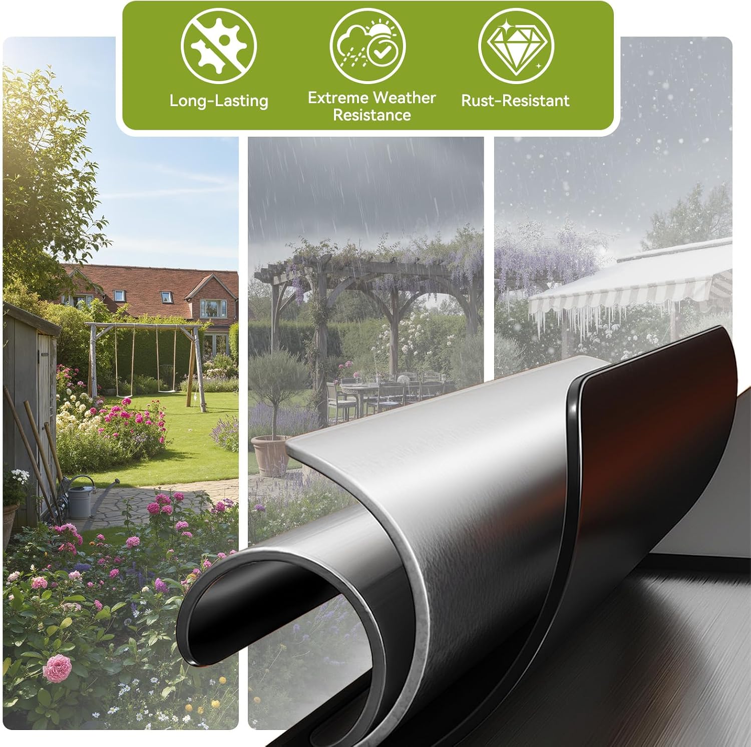 Railing Planter Box 36 Inch, Heavy Duty Metal Window Boxes | Adjustable Bracket, Drainage Hole, Foam Pad, Rust