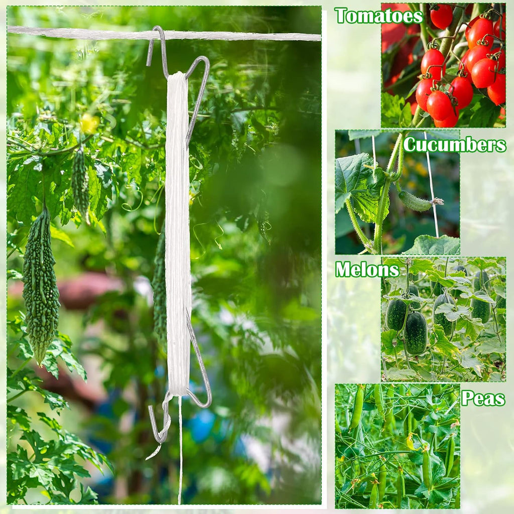 Rtteri 30 Pcs Plant Climbing Hooks Tomato Support J Hooks Garden Hooks for Plant Greenhouse Flower Vine Crop Trellis Kit