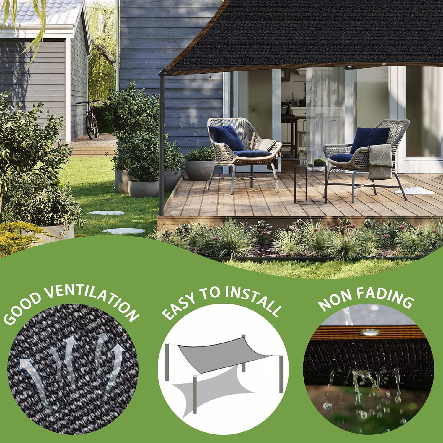10Ft x 20Ft 40% Shade Cloth Greenhouse Tarp Mesh with Grommets for Plants | 40% UV Block, Tear-Resistant HDPE