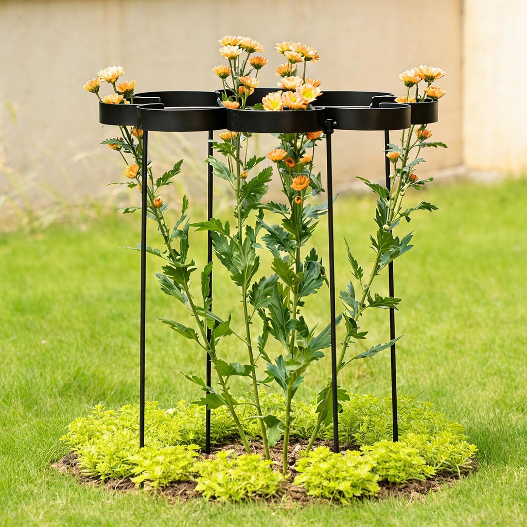 25" Peony Cages and Supports Elegant Modern Flower Support Stakes | Elegant Plant Support Ring for Peonies & Dahlias