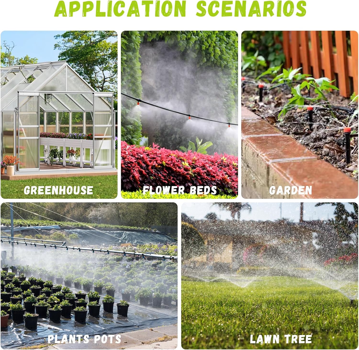 Drip Irrigation Kit Automatic Watering System 115FT Misting Sprinkler DIY Devices with 1/4" & 1/2" Tubing Hose