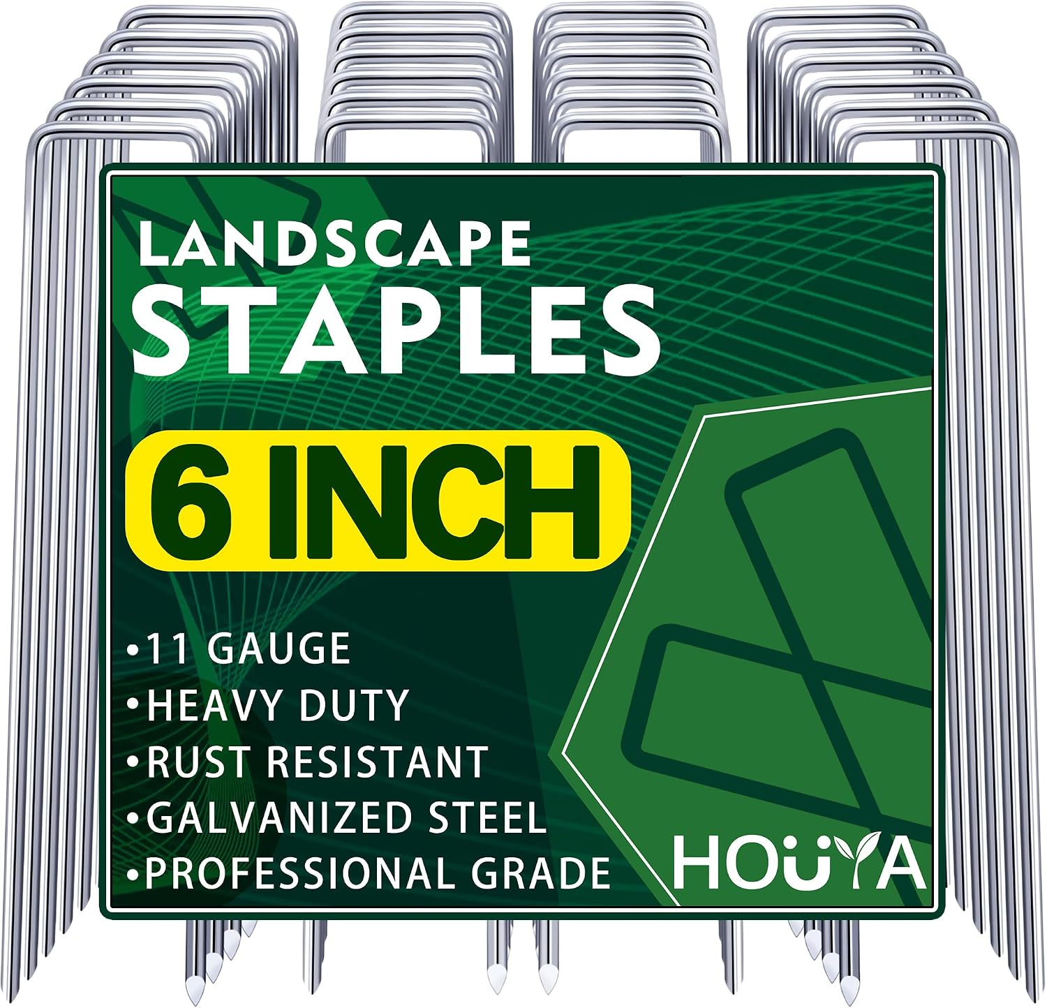 500 PCS Landscape Staples 6 Inch Galvanized Garden Stakes Garden Staples Pins Anti-Rust Ground Stakes for Weed Barrier
