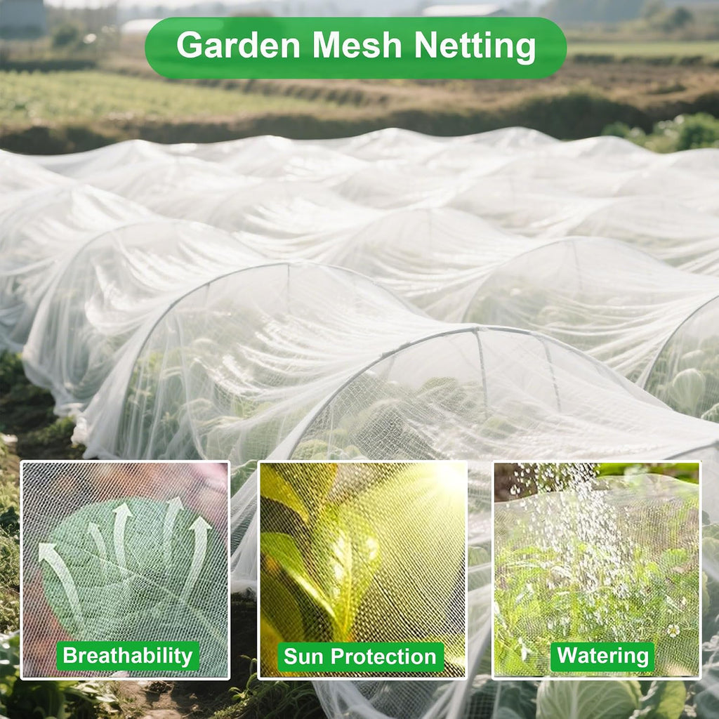 Garden Netting 10x60FT Ultra Fine Mesh Netting Bird Barrier Protection Vegetable Fruit Tree Bushes Plant Cover for