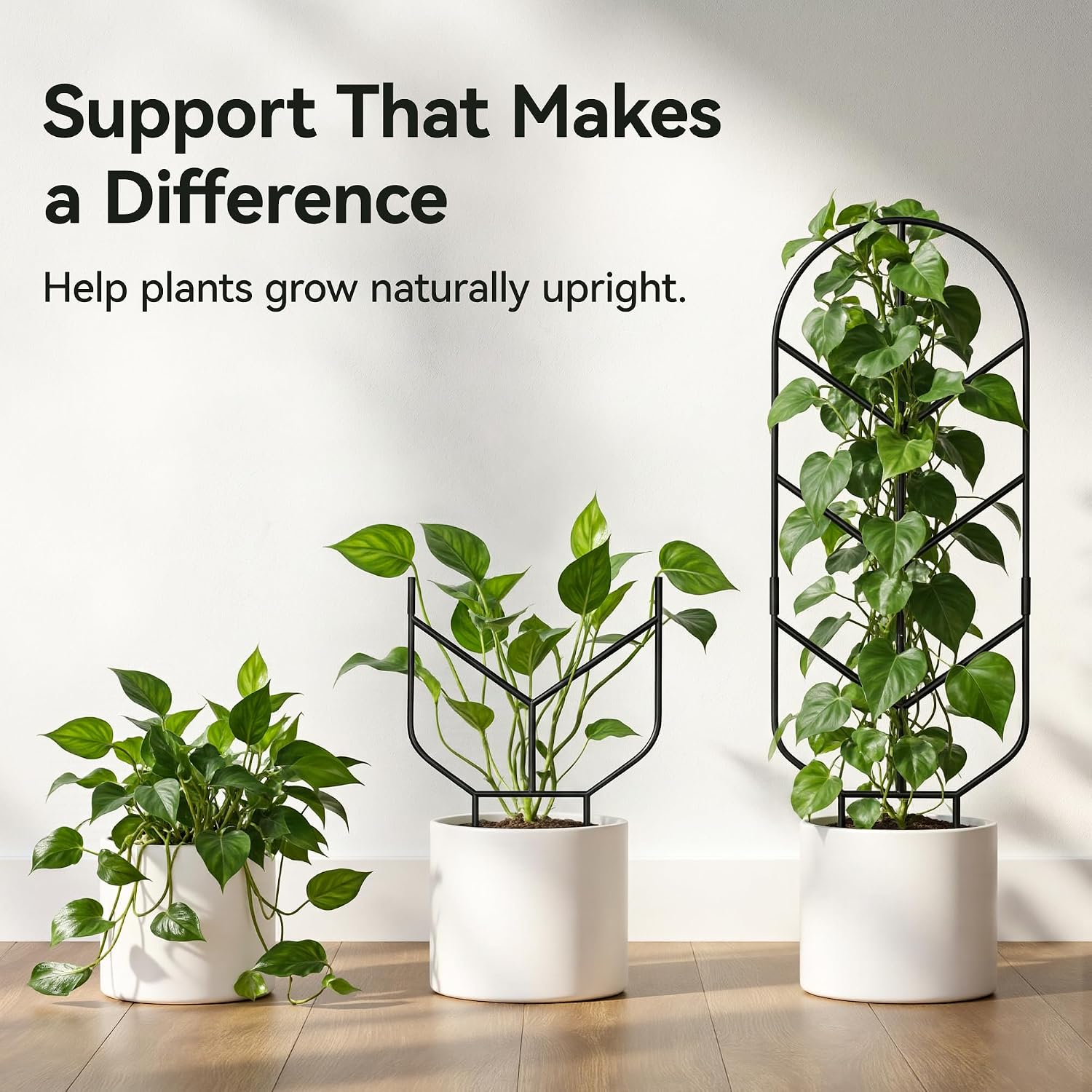 4 Pack 30'' Large Metal Plant Trellis for Climbing Plants, Tall Plant Support for Indoor & Outdoor Use, Modern