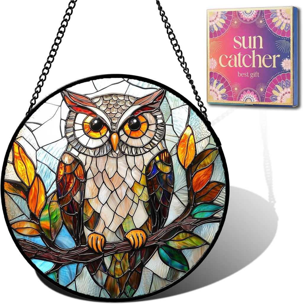 Galaxy Cat Stained Glass Suncatcher, Mystical Gothic Halloween Decoration, Butterfly Sun Catcher Window Hanging, Celestial Crystal Ornament, Halloween, Autumn Spooky Gift for Cat Lovers, Women, Mom
