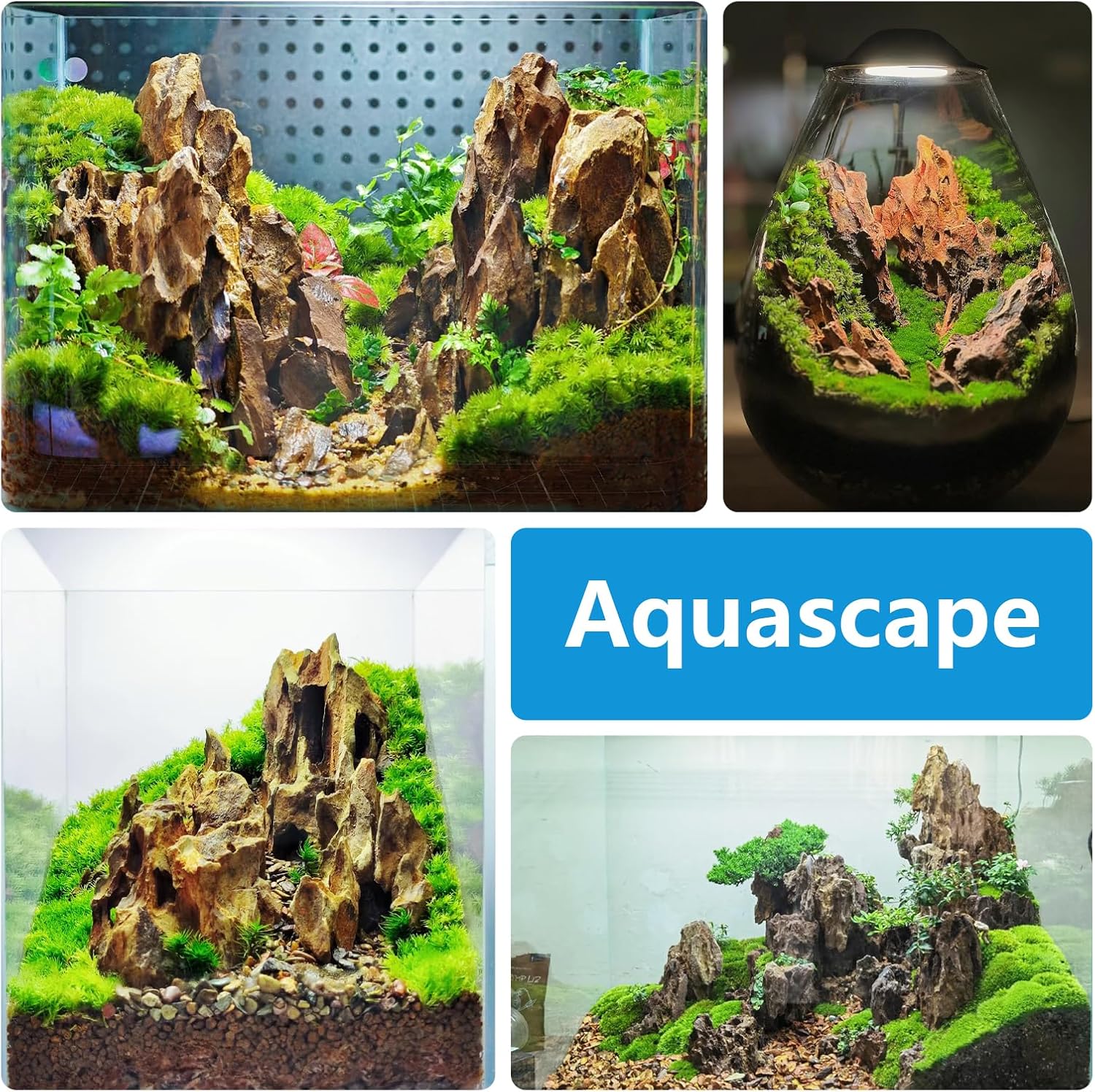 Natural Stone 10lb Fish Tank Rock for Aquarium Landscaping Models Fish Tank Decoration,Freshwater Planted Aquariums and