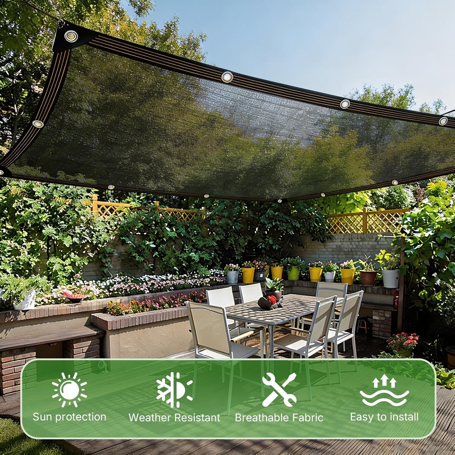 Storystore 40% Shade Cloth, 10Ft x 20Ft Heavy Duty UV Mesh with Grommets | Optimal Sunlight Balance | Heavy-Duty HDPE