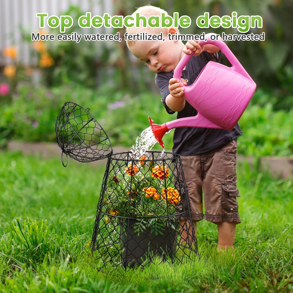 6 Pcs Garden Cloches for Plants, Metal Extra Large Chicken Wire Cloche Plant Covers, Garden Netting Plant Protectors