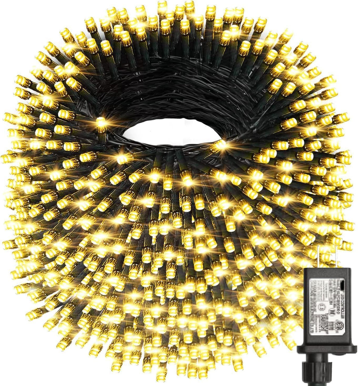HAILI XMGQ 1000 Led Christmas Lights Outdoor, 8 Lighting Modes Waterproof