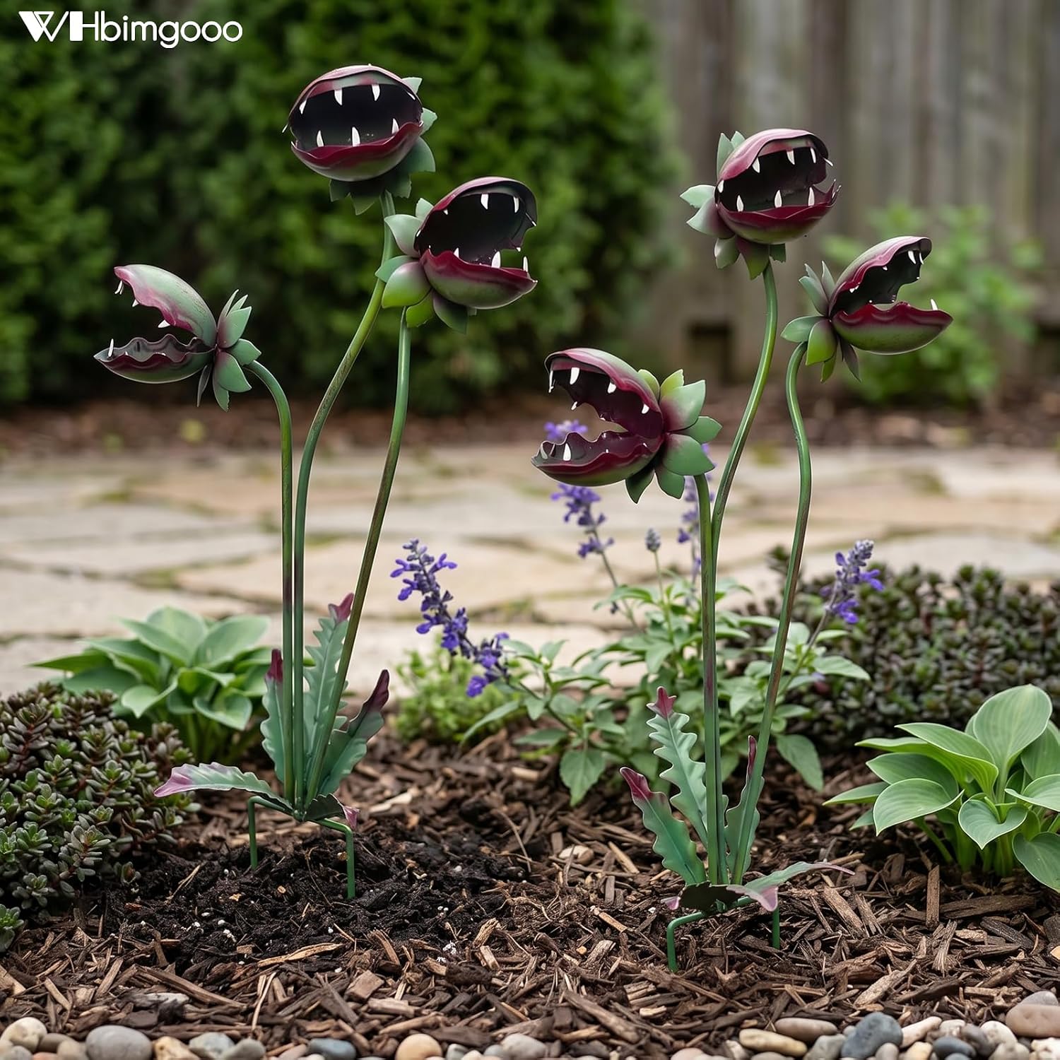 Venus Flytrap Garden Stake - 25inch Metal Outdoor Flowers Yard Art | Metal Carnivorous Plant Garden Stake, Metal