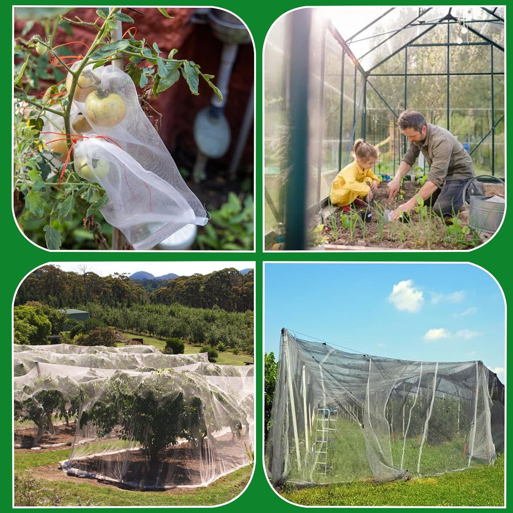 Benvo Garden Netting Plant Cover Net Mesh Protection Hoops for Vegetables Fruits Flowers Trees Crops to Grow Better Bug