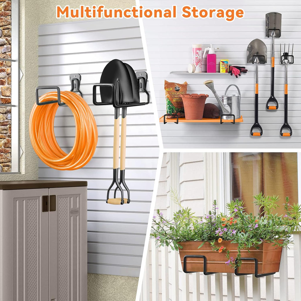 Hose Holder Stand Wall Mount, 2Pcs Heavy Duty Garden Hose Hanger Reel | Metal Water Pipe Tube Hooks Rack for Outside