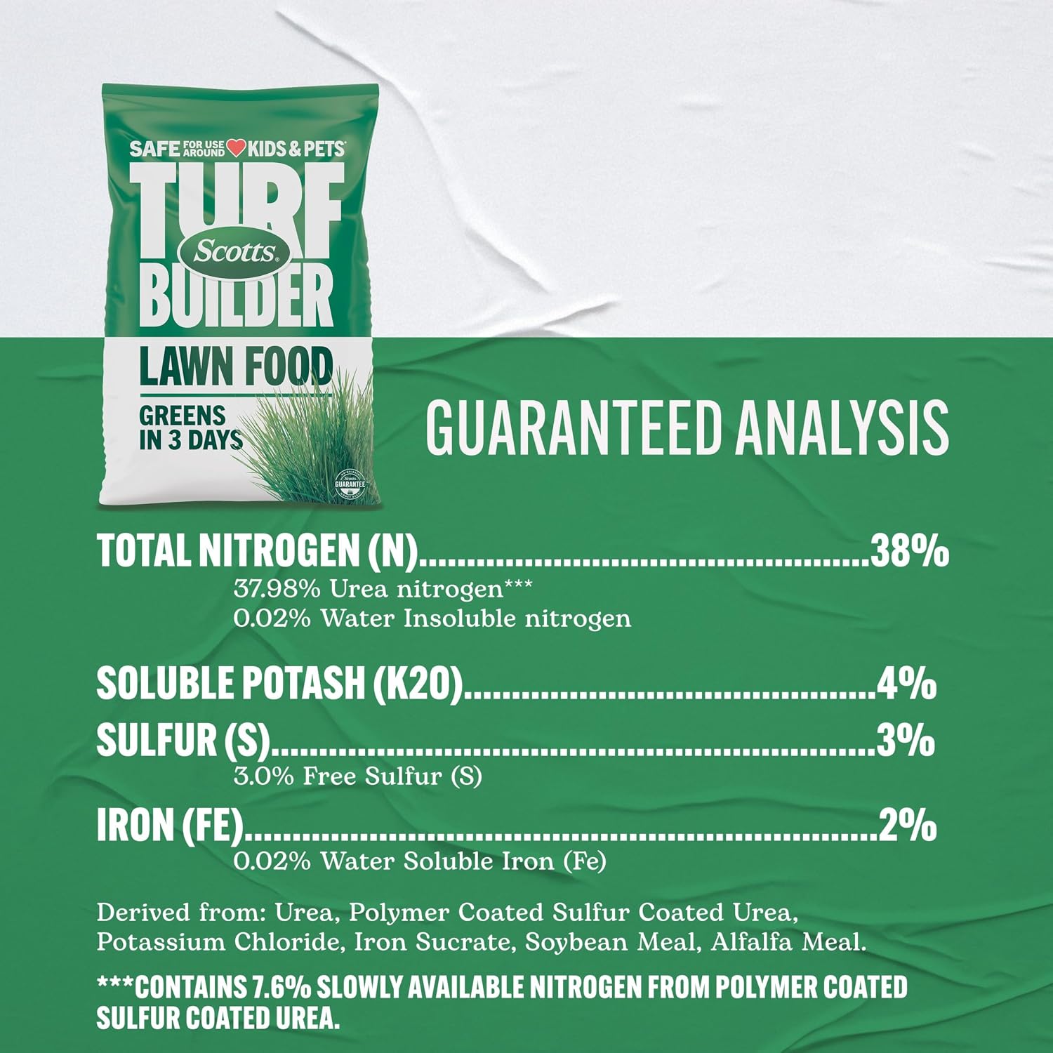 Scotts Turf Builder Lawn Food, 15.8 lbs. | 38-0-4 Granular Fertilizer for All Grass Types, Covers up to 5,000 sq. ft.
