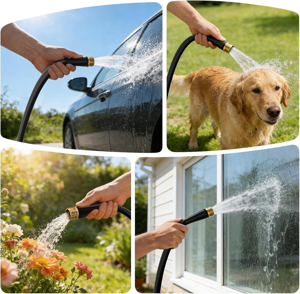 Garden Hose 100FT, Non-Expanding Water Hose Ultra Lightweight | Kink-Free, Burst-Resistant, Lead-Free, Durable &