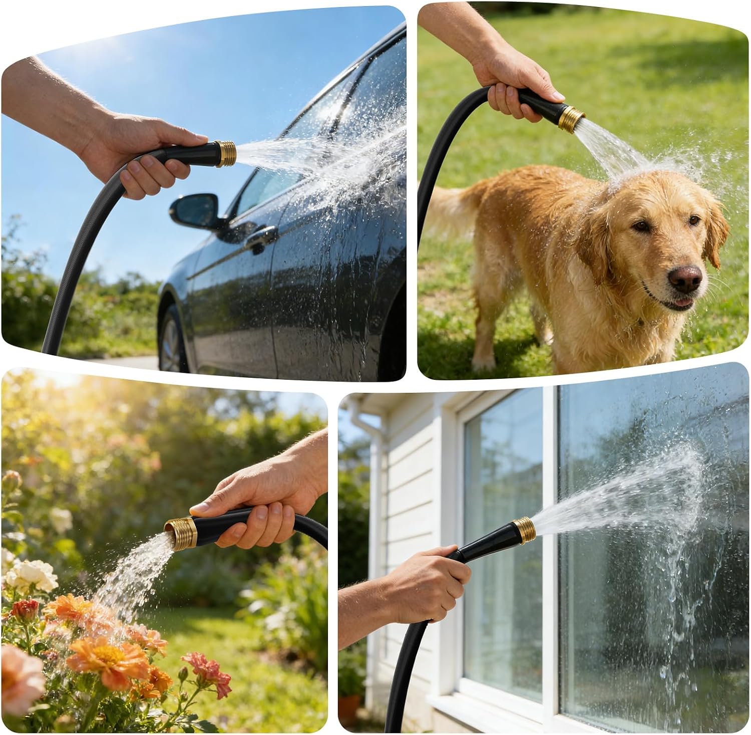 Garden Hose 100FT, Non-Expanding Water Hose Ultra Lightweight | Kink-Free, Burst-Resistant, Lead-Free, Durable &