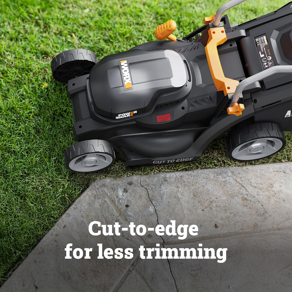 Worx Cordless Lawn Mower, 20V 14" 2-in-1 Grass Mower for Lawn Care, WG733.1 | Brushless Power, Mulching & Bagging