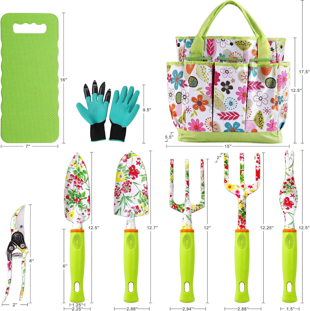 NAYE Garden Tool Set,Cute Gardening Gifts for Women,Birthday Gifts for Mom,Heavy Duty Tool Kit with Gloves,Garden