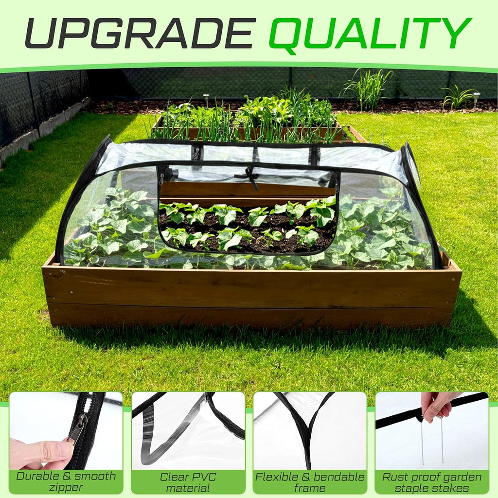 Garden Covers for Raised Bed Foldable Clear PVC Greenhouse for Freeze Protection Row Plants Cover Accelerator with