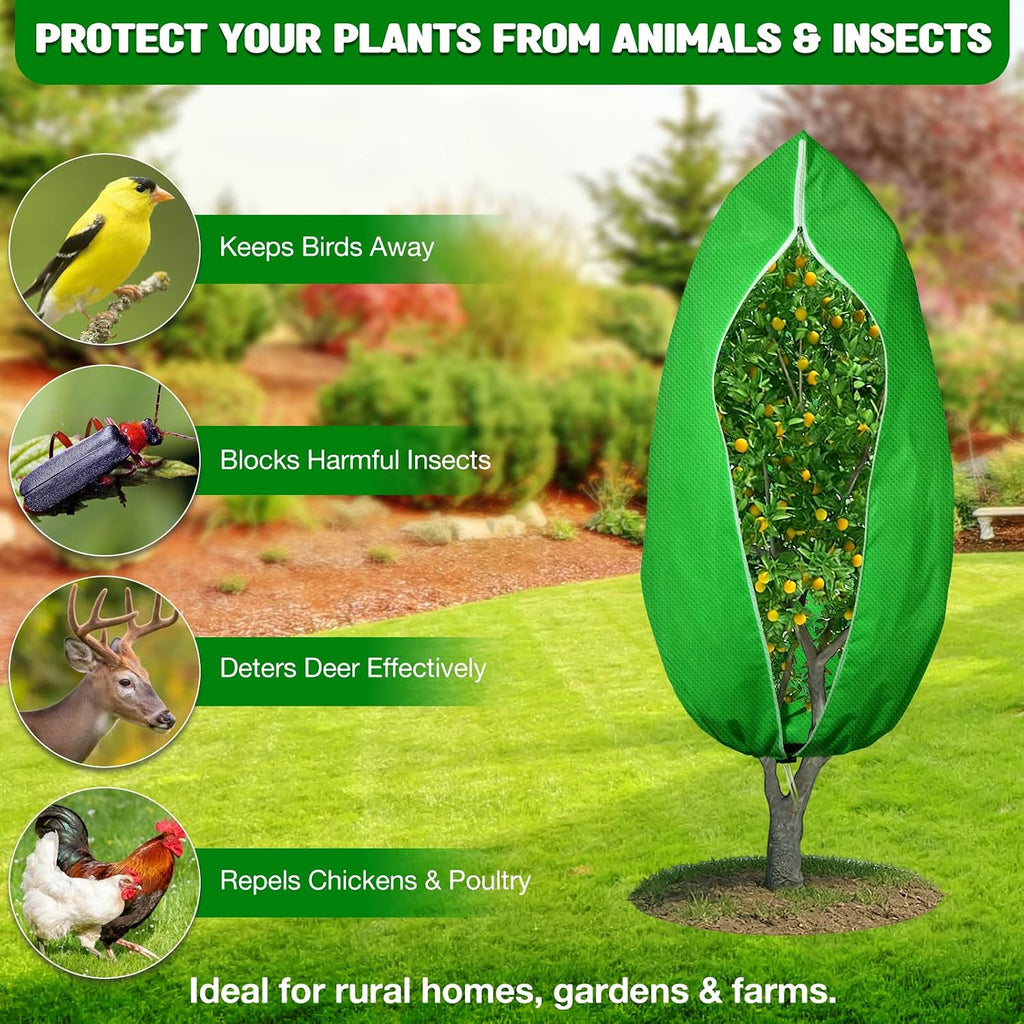 2pcs Reusable Winter Frost Plant Cover Freeze Protection, 47.2"x72" Large Frost Plant Cover for Winter Outdoor