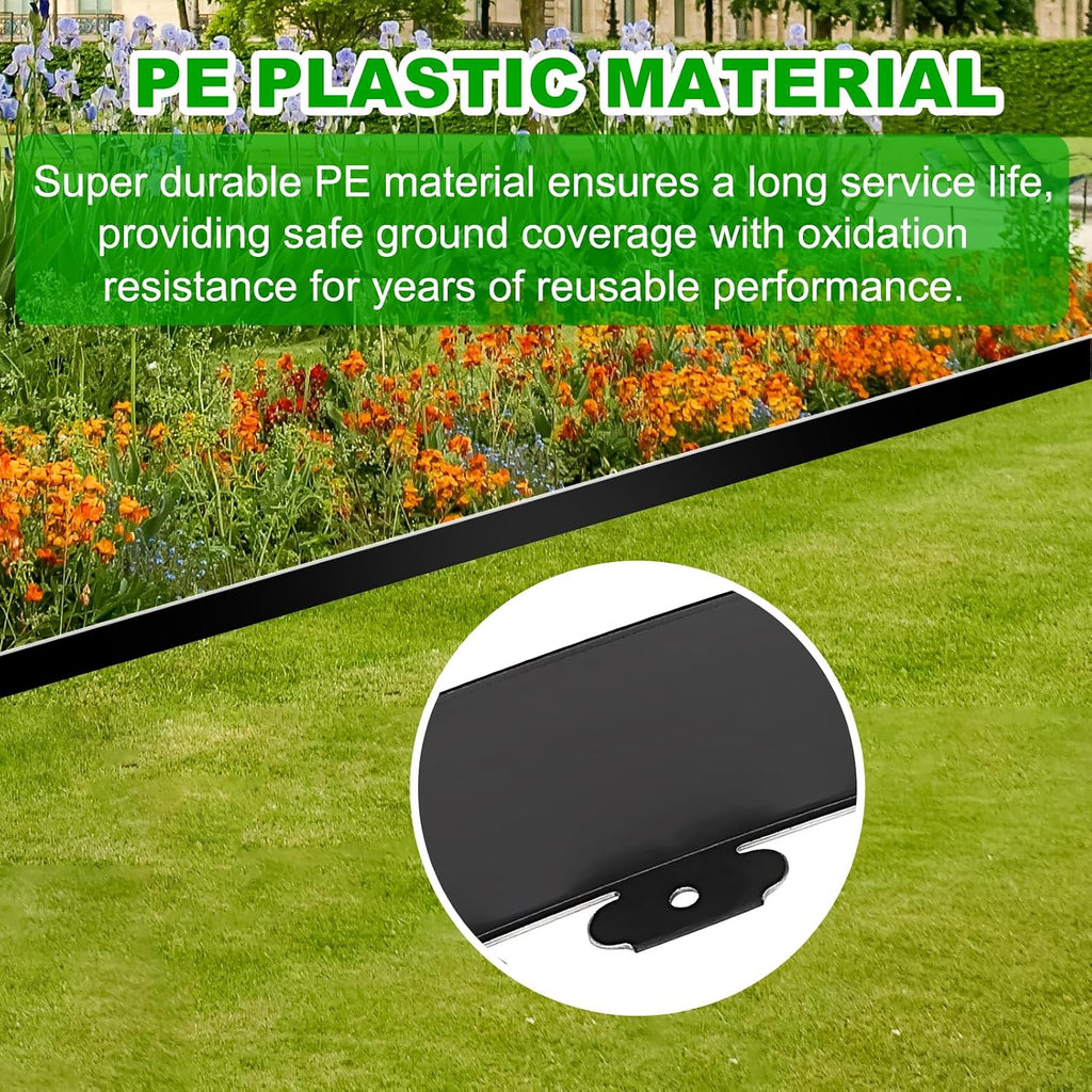 4 Inch Tall 66 FT Garden Edging Kit with 90pcs Spikes, Plastic Edging for Landscaping