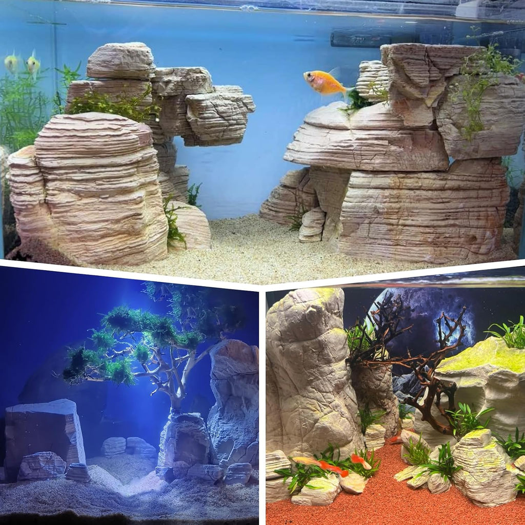 Aquarium Stone Rock 20lb Fish Tank Stone 2-8inch for Aquarium Landscaping, Terrariums, Vivarium Enclosures, Miniature