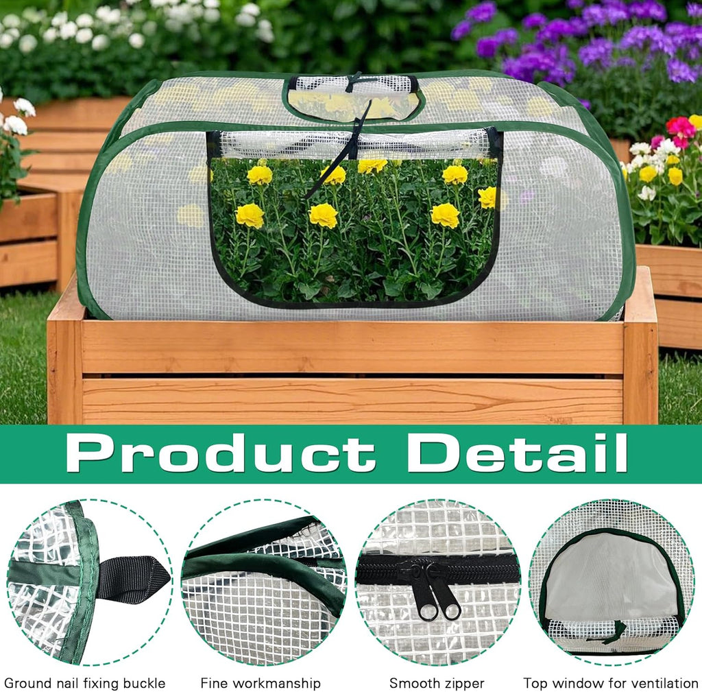 Garden Rows Accelerator Plants Cover-Garden Greenhouse with Roll-up Zipper Door,Thicker PE Cover for Indoor Outdoor
