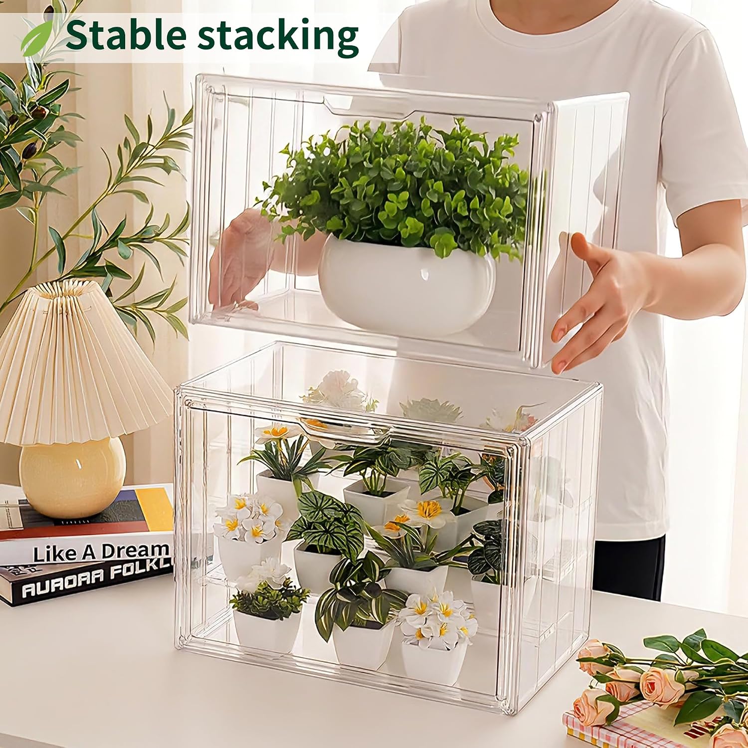 Mini Greenhouse Indoor with Magnetic Door, M-4tier-1pcs | Retains Warmth & Moisture, Durable Construction, Magnetic