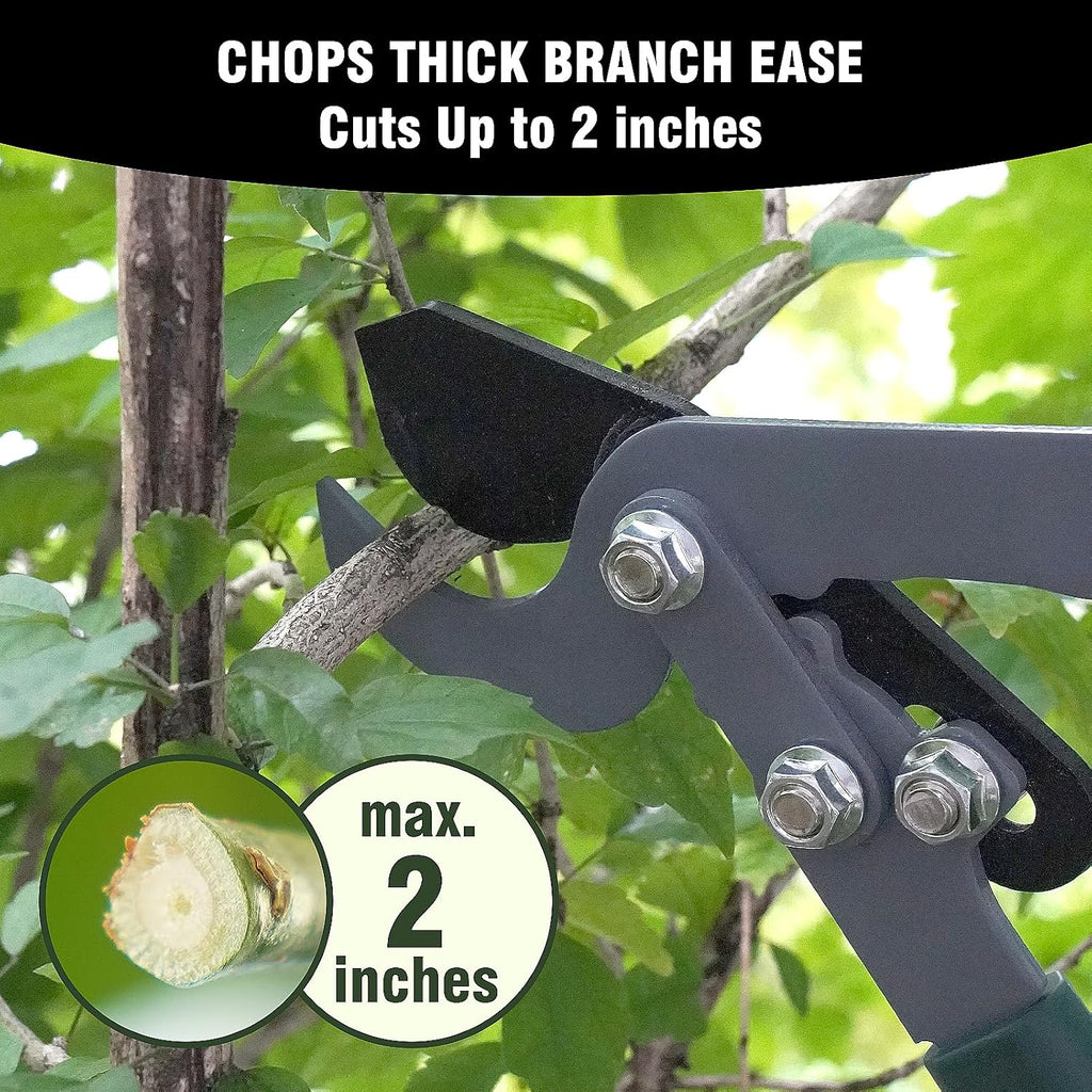 GARTOL 3-Piece Garden Tool Set - Bypass Lopper, Hedge Shears, Pruning Shears with Telescopic Aluminum Handles