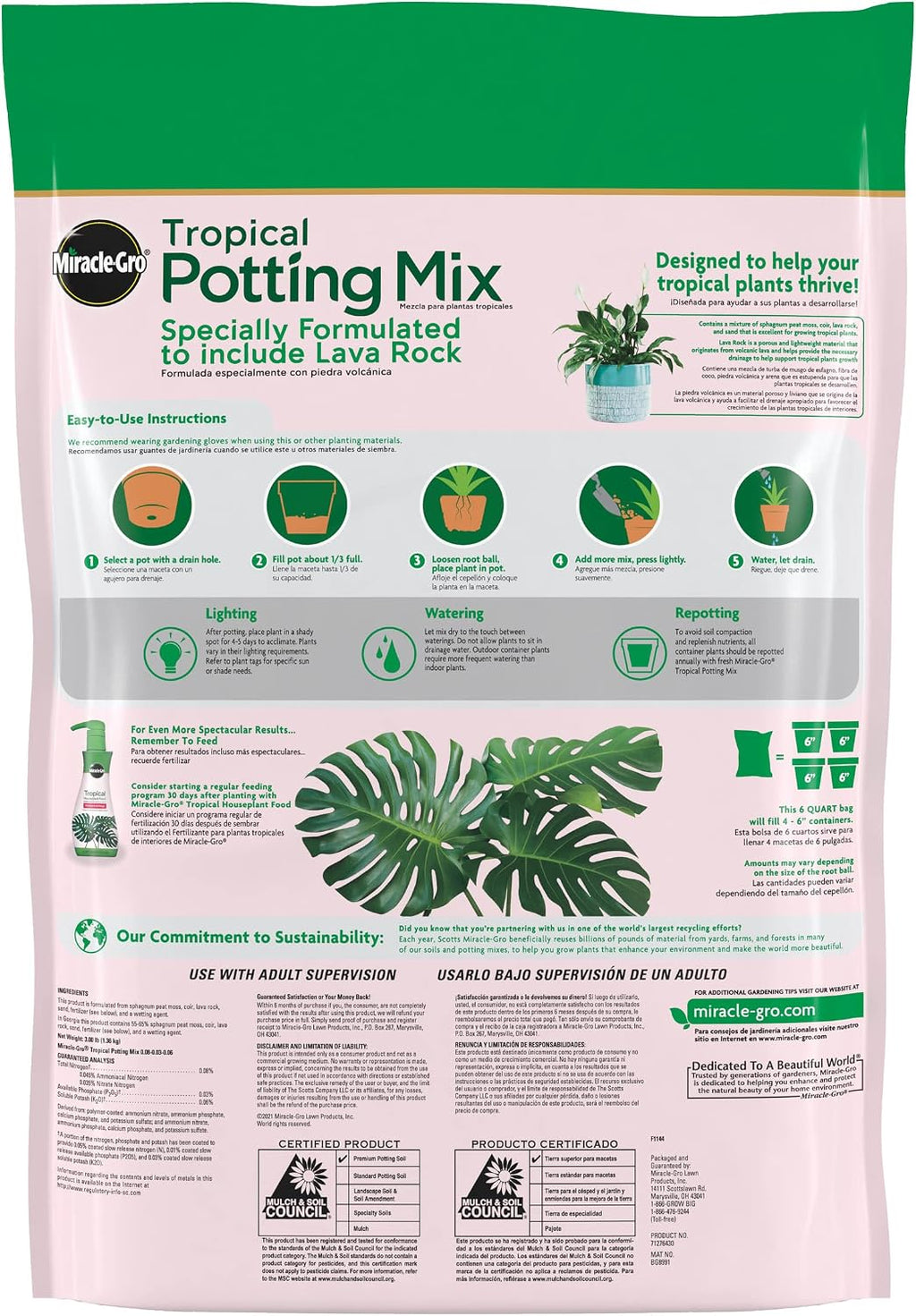 Gro Tropical Potting Mix, 6 qt. (2-Pack) | Growing Media for Tropical Plants Living in Indoor and Outdoor Containers