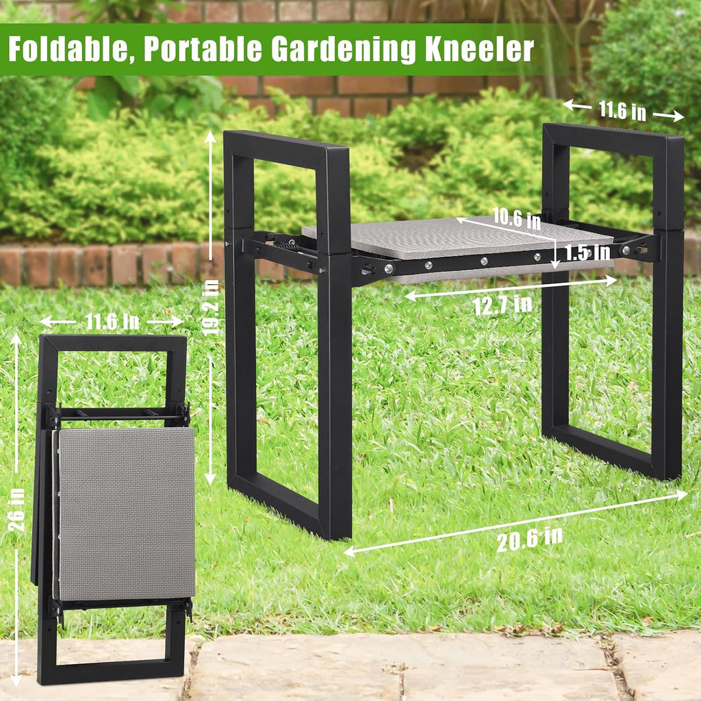 Garden Kneeler and Seat, 12.7" Wide Folding Heavy Duty Gardening Bench with Handles for Kneeling and Seat