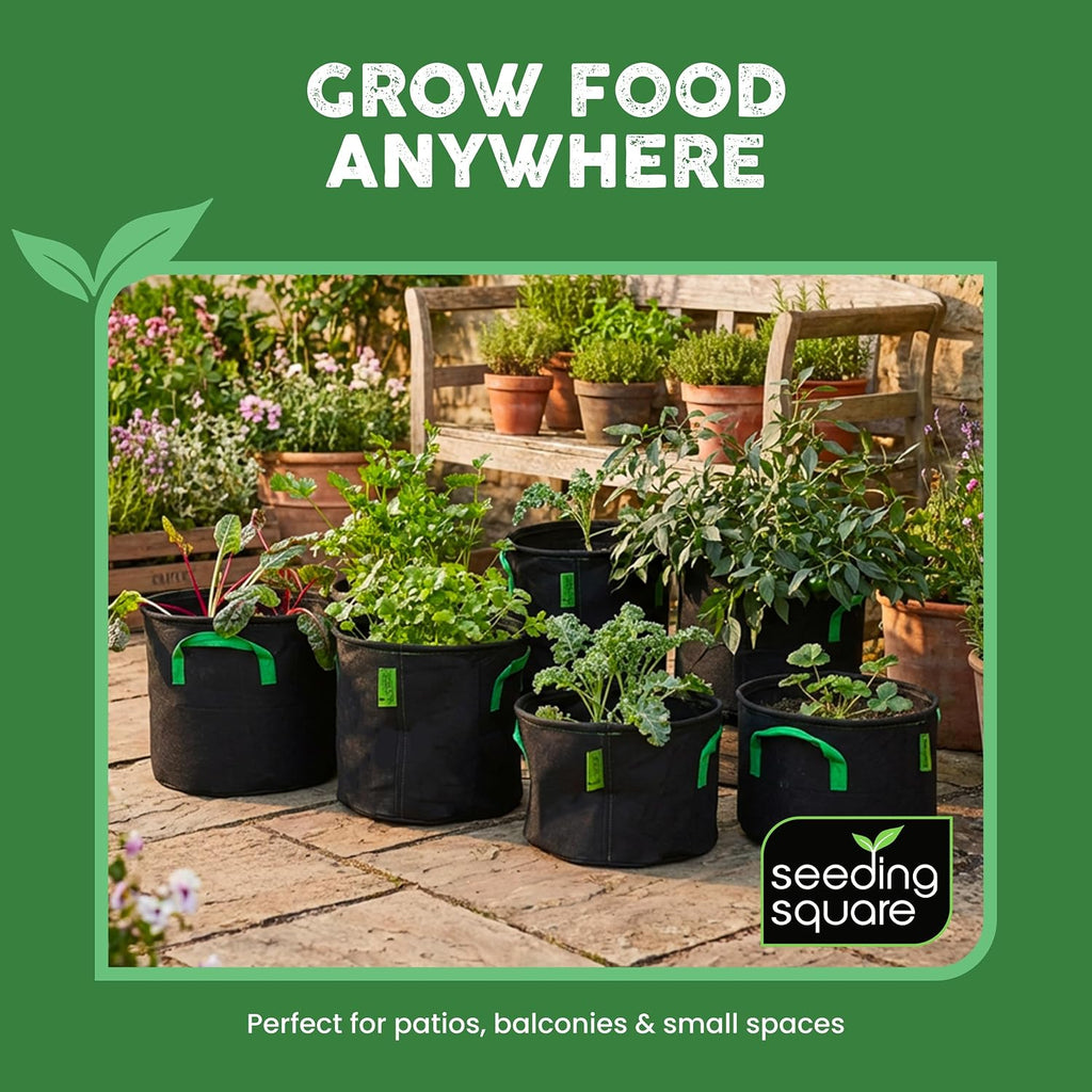 7 Gallon Grow Bags for Plants, Vegetables Fruits and Herbs with Handles Set | Eco-Friendly Breathable Fabric | Reusable